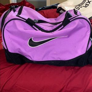 Stylish purple Nike gym bag